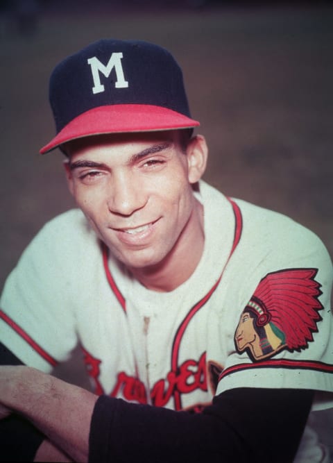 Center fielder Bill Bruton replaced Sam Jethroe as centerfielder for Milwaukee (now Atlanta Braves). (Photo by Hulton Archive/Getty Images)