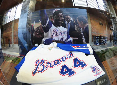 Hank Aaron of Atlanta Braves (Photo by Scott Cunningham/Getty Images)