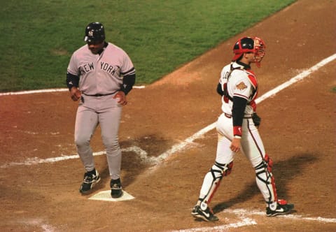 Catcher Javier Lopez of the Atlanta Braves. Mandatory Credit: Doug