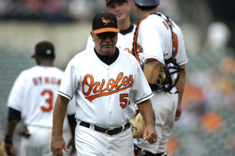 Former Atlanta Braves pitching coach Leo Mazzone (Photo by John Williamson/MLB Photos via Getty Images).