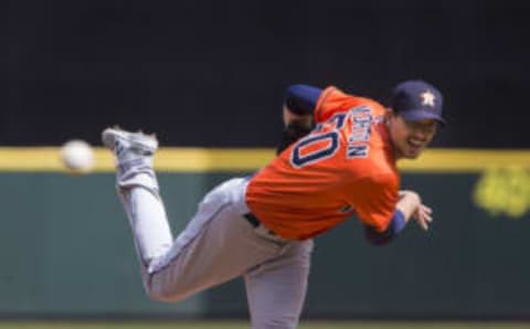 SEATTLE, WA – APRIL 19: Charlie  Morton #50 of the Houston Astros pitches against the Seattle Mariners in the first inning at Safeco Field on April 19, 2018 in Seattle, Washington. (Photo by Lindsey Wasson/Getty Images)