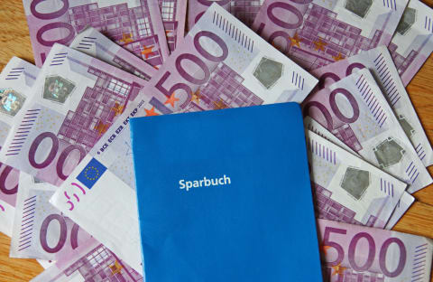 MUNICH, GERMANY – MAY 09: A Bank book with 500 Euro banknotes. on May 09, 2010 in Munich, Germany. (Photo by EyesWideOpen/Getty Images)