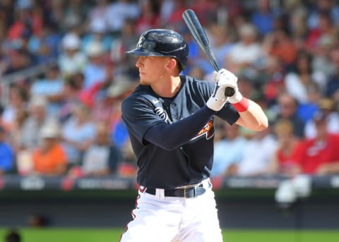 Drew Waters of the Atlanta Braves. (Photo by Mark Cunningham/MLB Photos via Getty Images)