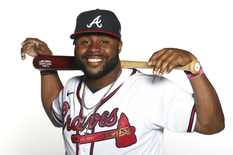 Trey Harris #84 of the Atlanta Braves. (Photo by Michael Reaves/Getty Images)