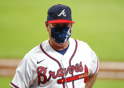 Brian Snitker of the Atlanta Braves. (Photo by Todd Kirkland/Getty Images)