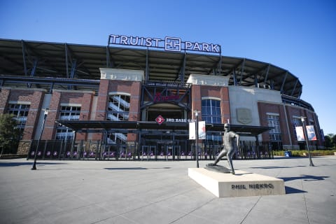 A general view of Truist Park, home of the Atlanta Braves. (Photo by Todd Kirkland/Getty Images)