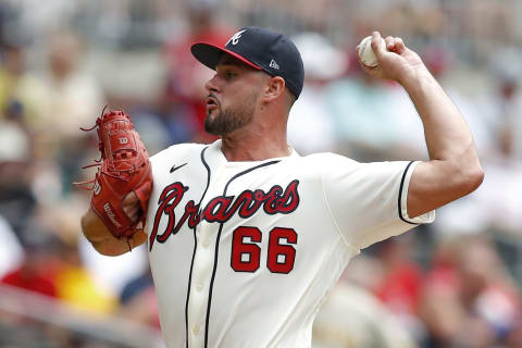 Kyle Muller #66 of the Atlanta Braves. (Photo by Todd Kirkland/Getty Images)