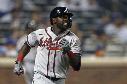 Guillermo Heredia #38 of the Atlanta Braves. (Photo by Adam Hunger/Getty Images)