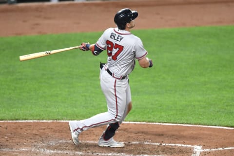 Atlanta Braves third baseman Austin Riley lost at least one home run due to the new baseball. (Photo by Mitchell Layton/Getty Images)