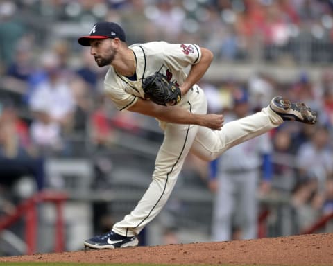 Spencer Strider #65 of the Atlanta Braves. (Photo by Edward M. Pio Roda/Getty Images)