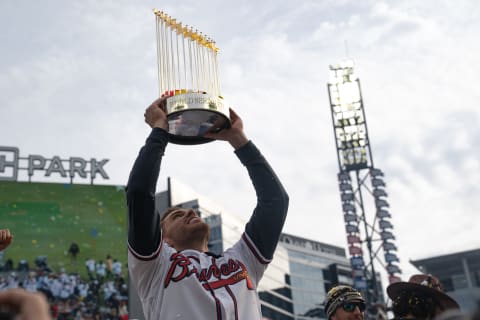 Freddie Freeman of the Atlanta Braves. (Photo by Megan Varner/Getty Images)