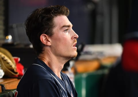 Max Fried of the Atlanta Braves looks on in the 4th inning against the Pittsburgh Pirates at PNC Park on August 23, 2022. (Photo by Joe Sargent/Getty Images)