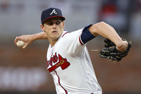 Atlanta Braves winner Kyle Wright pitched a gem in game two of the 2022 NLDS. (Photo by Todd Kirkland/Getty Images)