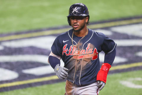 Ozzie Albies #1 of the Atlanta Braves. (Photo by Ronald Martinez/Getty Images)