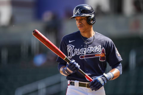 NORTH PORT, FL- MARCH 02: Ehire Adrianza #23 of the Atlanta Braves. (Photo by Brace Hemmelgarn/Minnesota Twins/Getty Images)