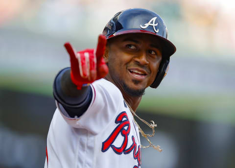 Ozzie Albies #1 of the Atlanta Braves. (Photo by Todd Kirkland/Getty Images)