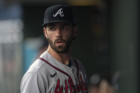 Dansby Swanson #7 of the Atlanta Braves. (Photo by Mitchell Leff/Getty Images)