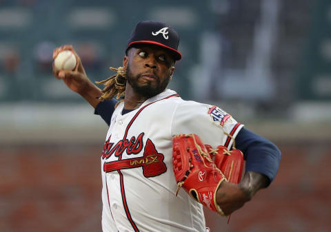 Touki Toussaint #62 of the Atlanta Braves. (Photo by Kevin C. Cox/Getty Images)