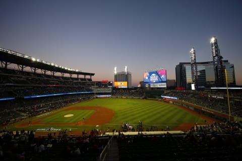 A general view of the sun setting prior to Game Five of the World Series between the Houston Astros and the Atlanta Braves. (Photo by Michael Zarrilli/Getty Images)