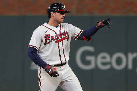 Austin Riley #27 of the Atlanta Braves. (Photo by Kevin C. Cox/Getty Images)