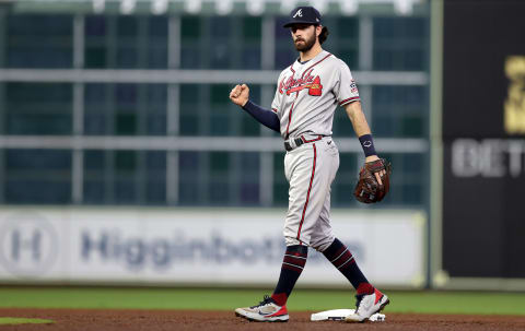 Dansby Swanson #7 of the Atlanta Braves. (Photo by Elsa/Getty Images)