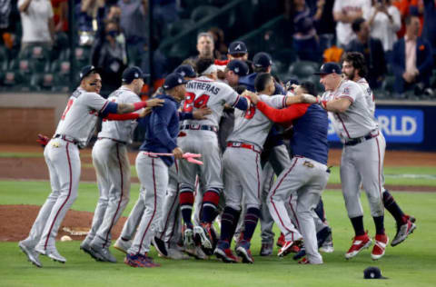 The Atlanta Braves celebrate their World Series Championship. (Photo by Tom Pennington/Getty Images)