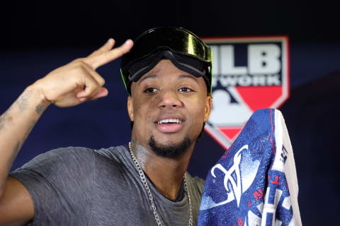 Ronald Acuna Jr. #13 of the Atlanta Braves. (Photo by Carmen Mandato/Getty Images)