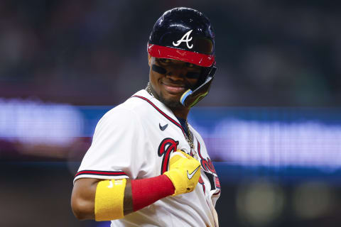 Ronald Acuna Jr. #13 of the Atlanta Braves. (Photo by Todd Kirkland/Getty Images)