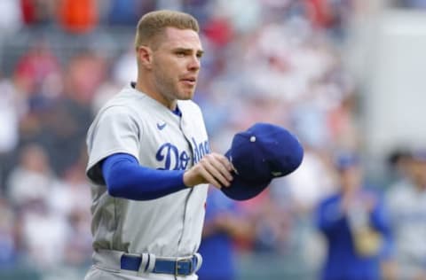 Freddie Freeman gets emotional prior to the game against the Atlanta Braves on June 24, 2022. (Photo by Todd Kirkland/Getty Images)