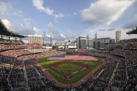 The venue for today and Wednesday: the Atlanta Braves home at Truist Park. (Photo by Brett Davis/Getty Images)