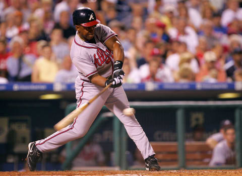 Julio Franco, Atlanta Braves. (Photo by Jamie Squire/Getty Images)