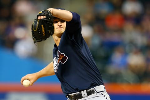 NEW YORK, NY – MAY 01: Michael Soroka #40 of the Atlanta Braves pitches in the second inning against the New York Mets at Citi Field on May 1, 2018 in the Flushing neighborhood of the Queens borough of New York City. (Photo by Mike Stobe/Getty Images)