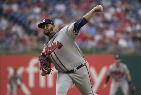 PHILADELPHIA, PA – MAY 23: Luiz  Gohara #53 of the Atlanta Braves throws a pitch in the bottom of the first inning against the Philadelphia Phillies at Citizens Bank Park on May 23, 2018 in Philadelphia, Pennsylvania. (Photo by Mitchell Leff/Getty Images)