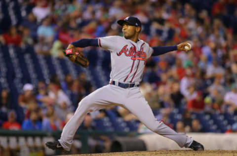 PHILADELPHIA, PA – JULY 28: Sam Freeman #39 of the Atlanta Braves throws a pitch in the fifth inning during a game against the Philadelphia Phillies at Citizens Bank Park on July 28, 2017 in Philadelphia, Pennsylvania. (Photo by Hunter Martin/Getty Images)