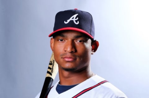 LAKE BUENA VISTA, FL – MARCH 02: Christian Bethancourt #27 of the Atlanta Braves poses for a portrait on March 2, 2015 at Champion Stadium in Lake Buena Vista, Florida. (Photo by Elsa/Getty Images)