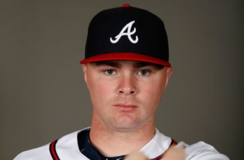 LAKE BUENA VISTA, FL – FEBRUARY 26: Sean Newcomb #78 of the Atlanta Braves poses on photo day at Champion Stadium on February 26, 2016 in Lake Buena Vista, Florida. (Photo by Rob Carr/Getty Images)