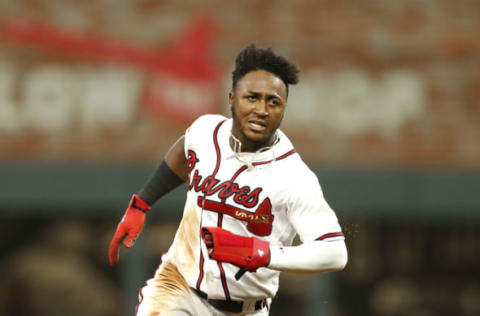 ATLANTA, GA – SEPTEMBER 21: Second baseman Ozzie Albies #1 of the Atlanta Braves runs past second base in the fourth inning during the game against the Washington Nationals at SunTrust Park on September 21, 2017 in Atlanta, Georgia. (Photo by Mike Zarrilli/Getty Images)