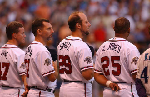 MILWAUKEE, WI – JULY 9: National League All Stars Tom Glavine