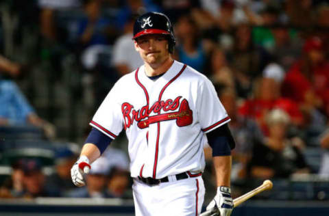 Phil Gosselin returned to the Atlanta Braves this month claimed off waivers from the Reds (Photo by Kevin C. Cox/Getty Images)