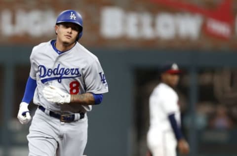 ATLANTA, GA – JULY 26: Third baseman Manny Machado #8 of the Los Angeles Dodgers runs past second base after hitting a solo home run in the sixth inning during the game against the Atlanta Braves at SunTrust Park on July 26, 2018 in Atlanta, Georgia. (Photo by Mike Zarrilli/Getty Images)