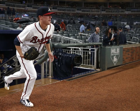 ATLANTA, GA – JULY 31: Kolby Allard #36 of the Atlanta Braves heads out to the mound in the first inning of his MLB pitching debut during the game against the Miami Marlins at SunTrust Park on July 31, 2018 in Atlanta, Georgia. (Photo by Mike Zarrilli/Getty Images)