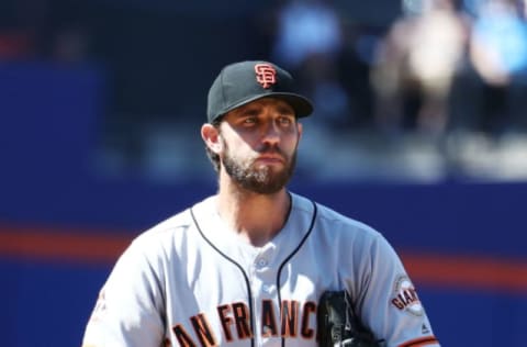 NEW YORK, NY – AUGUST 23: Madison Bumgarner #40 of the San Francisco Giants looks on against the New York Mets during their game at Citi Field on August 23, 2018 in New York City. (Photo by Al Bello/Getty Images)