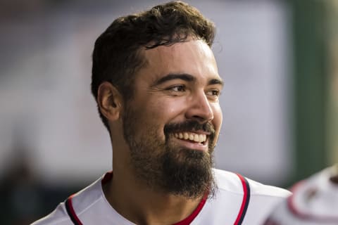 WASHINGTON, DC – MAY 18: Anthony Rendon #6 of the Washington Nationals celebrates after scoring against the Chicago Cubs during the third inning at Nationals Park on May 18, 2019 in Washington, DC. (Photo by Scott Taetsch/Getty Images)