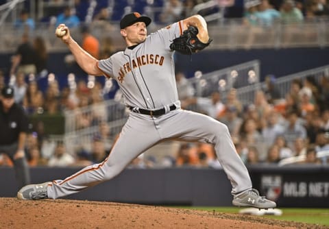 The Atlanta Braves added veteran reliever Mark Melancon to their bullpen at the deadline.  (Photo by Mark Brown/Getty Images)