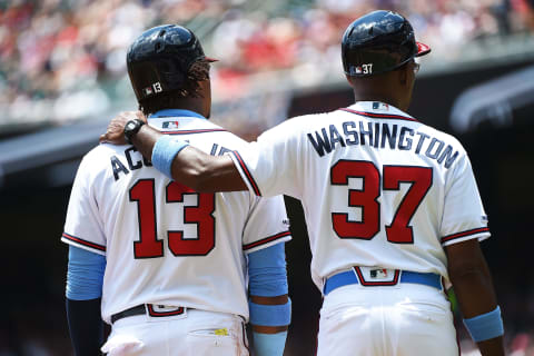 Ronald Acua Jr. and Ron Wshington(Photo by Logan Riely/Getty Images)