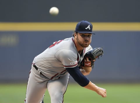 Atlanta Braves Starting pitcher Bryse Wilson. (Photo by Quinn Harris/Getty Images)