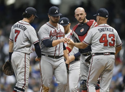 Starting pitcher Bryse Wilson #46 of the Atlanta Braves. (Photo by Quinn Harris/Getty Images)