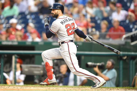 Nick Markakis #22 of the Atlanta Braves (Photo by Mitchell Layton/Getty Images)