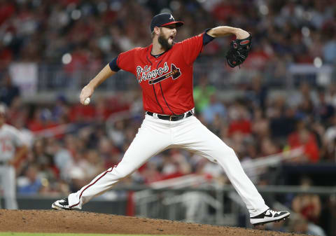 Pitcher Chris  Martin #51 of the Atlanta Braves. (Photo by Mike Zarrilli/Getty Images)