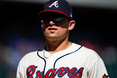 Austin Riley #27 of the Atlanta Braves. (Photo by Carmen Mandato/Getty Images)